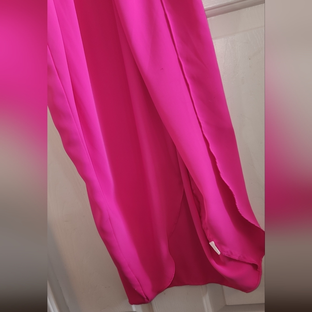 Amanda Uprichard × Le Tote Large Hot Pink Tulip Strappy Dress - Picture 5 of 10